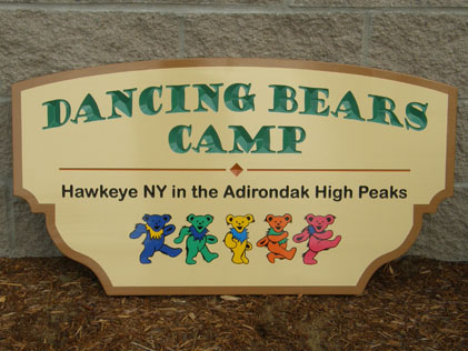 Dancing Bears Camp sign
