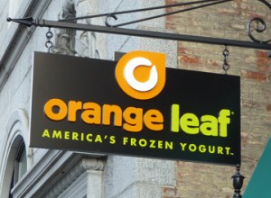 Orange Leaf VT sign