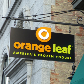Orange Leaf VT sign