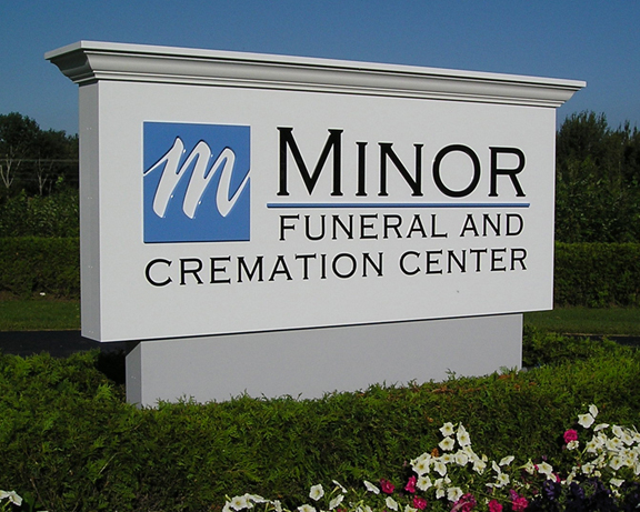 Minor Funeral and Cremation Center sign
