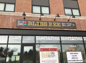 Bliss Bee Exterior Front Window Graphics & Raised Acrylic Sign