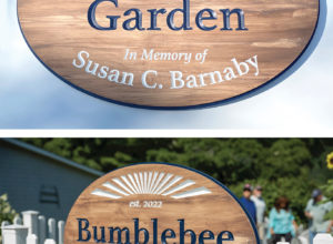 Bumblebee Garden Memorial Carved Sign