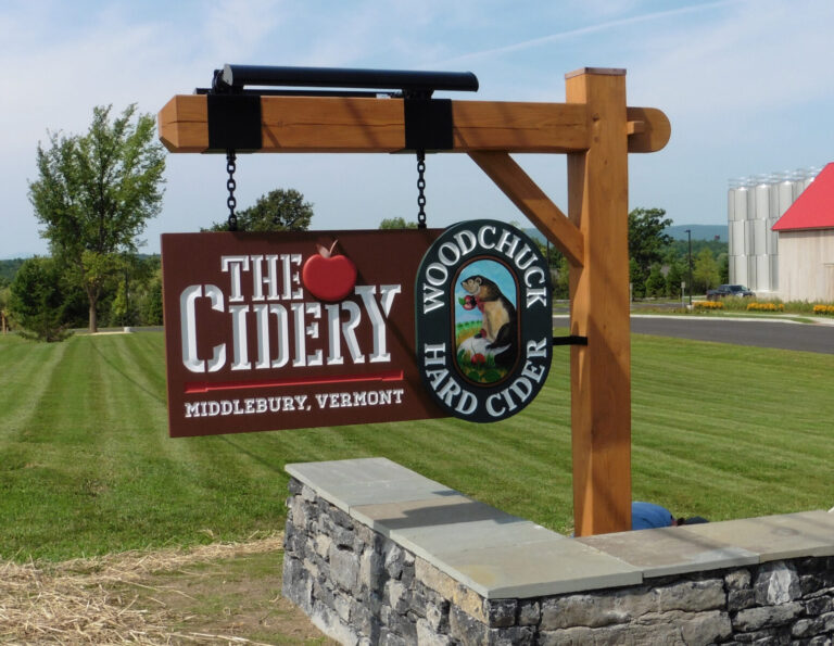 The Cidery Carved Sign