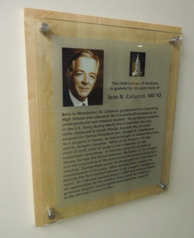 UVM Glass Wood Plaque