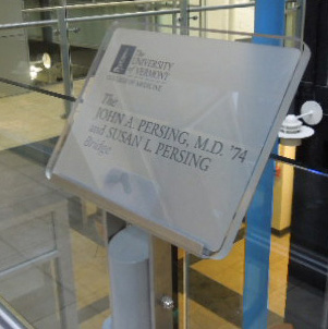 UVM College of Medicine Glass Bridge Sign